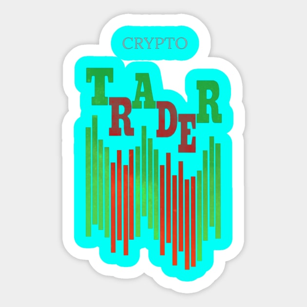 CRYPTO TRADER (CLEAN) / TURQUOISE Sticker by Bluespider